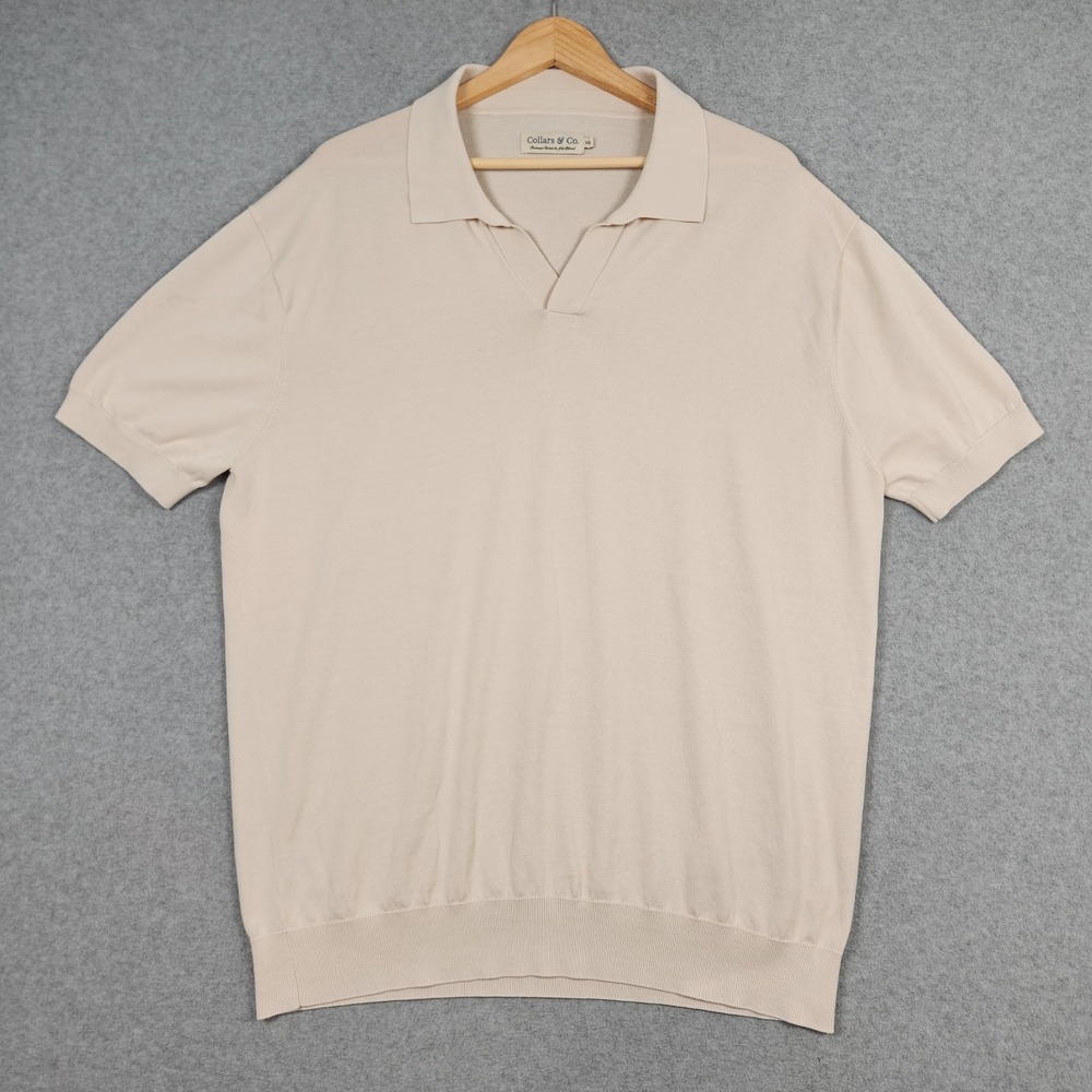 Collars & Co Shirt 3XL Beige The Maranello Mid Weight Cotton & Silk Polo